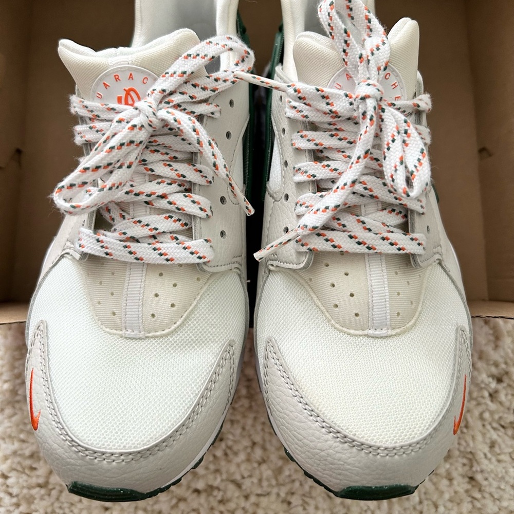 nike air huarache gs green orange - Picture 4 of 8